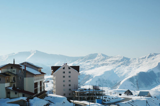 冬季高山滑雪場(chǎng)