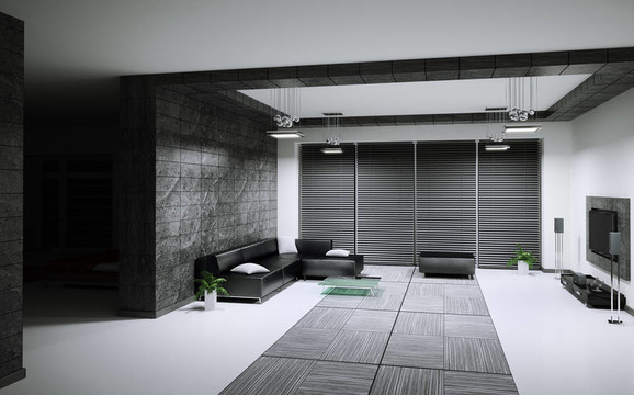 客廳室內(nèi)3D渲染