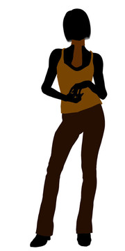 休閑女人插圖剪影