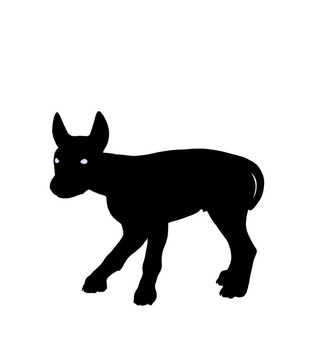 小狗插圖剪影