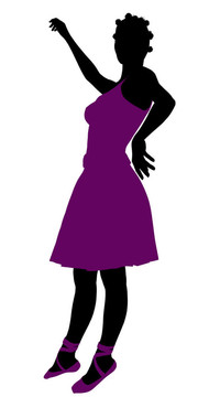 非裔美國女芭蕾舞演員剪影