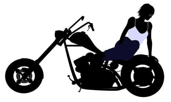 女Biker Silhouette