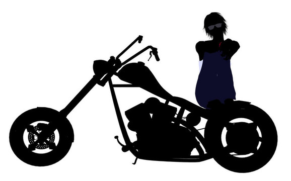 女Biker Silhouette