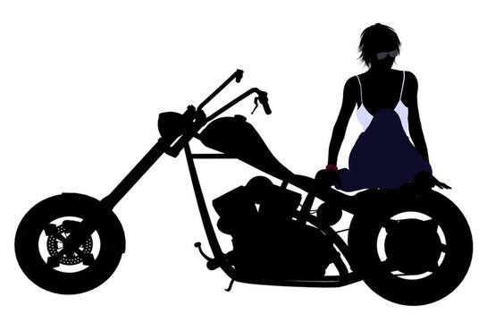 女Biker Silhouette