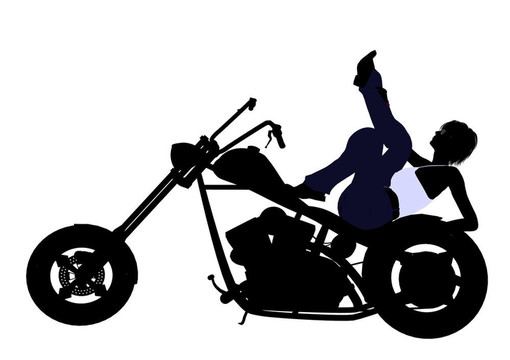 女Biker Silhouette