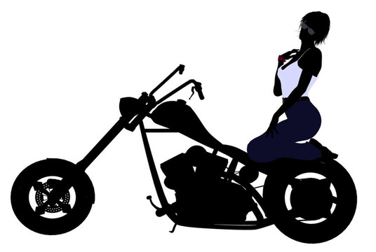 女Biker Silhouette