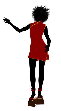 藝妓插畫(huà)剪影
