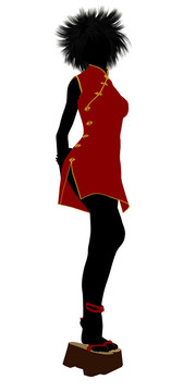 藝妓插畫剪影