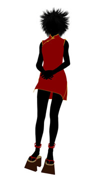 藝妓插畫剪影