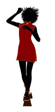 藝妓插畫剪影