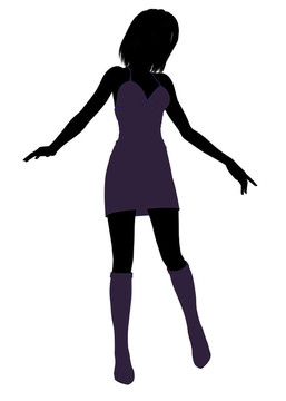 時(shí)尚女孩插畫silhouette2