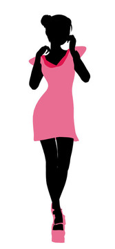 時(shí)尚女孩插畫silhouette3