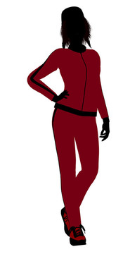 女性慢跑者插圖的輪廓