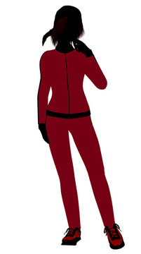 女性慢跑者插圖的輪廓