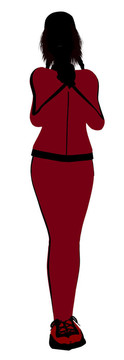 女性慢跑者插圖的輪廓