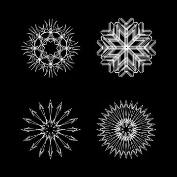 雪花集白色和黑色