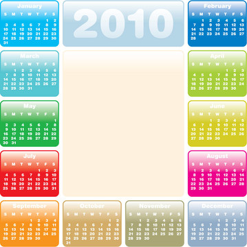 七彩日歷為2010