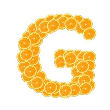 橙色水果字母
