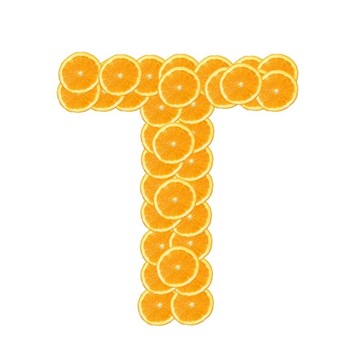 橙色水果字母