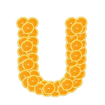 橙色水果字母