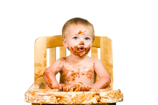 Messy Baby Boy孤立
