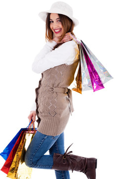 年輕的女人喜歡買東西