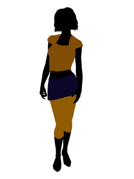 休閑女人插圖剪影