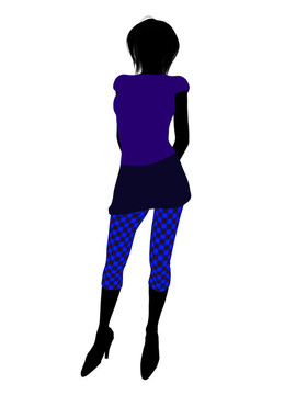 休閑女人插圖剪影