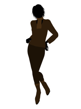女性辦公室插圖剪影