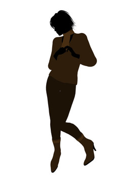 女性辦公室插圖剪影
