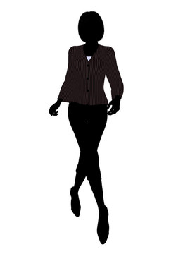 女性辦公室插圖剪影