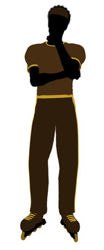 非洲裔美國(guó)男性溜冰的剪影