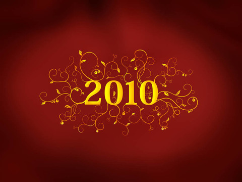 2010紅色背景上的花設(shè)計(jì)