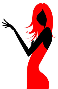 剪影的女人