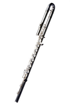白色背景下的Bass Flute