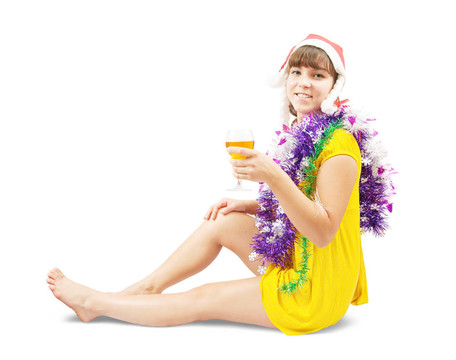性感的女孩與香檳