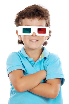 孩子與3D眼鏡