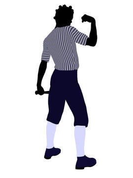 非洲裔美國(guó)棒球選手插畫(huà)剪影