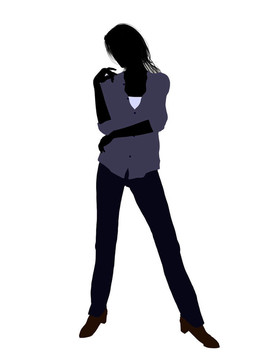 休閑女人插圖剪影