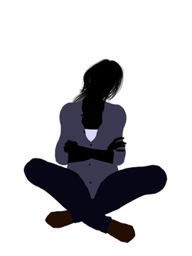 休閑女人插圖剪影