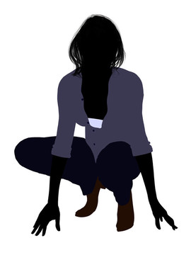 休閑女人插圖剪影