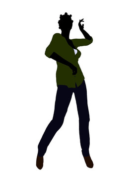 美國黑人休閑女性剪影