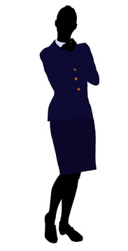 女性辦公室插圖剪影