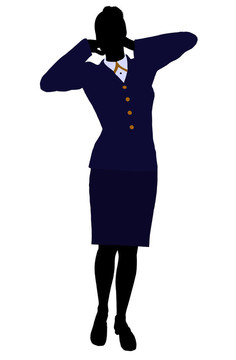 女性辦公室插圖剪影