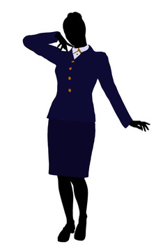 女性辦公室插圖剪影