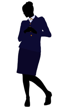 女性辦公室插圖剪影