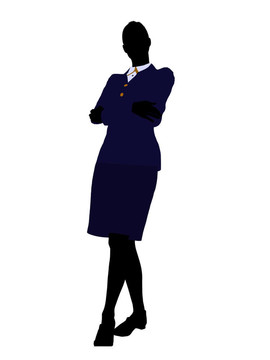 女性辦公室插圖剪影