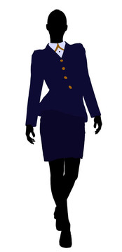 女性辦公室插圖剪影