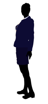 女性辦公室插圖剪影