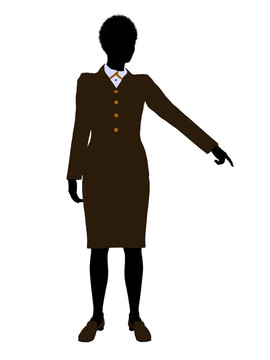 非洲裔女性辦公室插圖剪影
